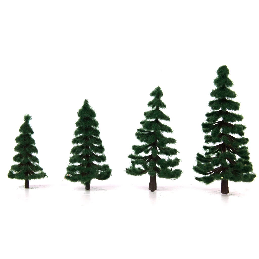 Model Trees Collection 16pcs Dark Green Leaves Addition To Model Landscape Featured With Dark Green Leaves