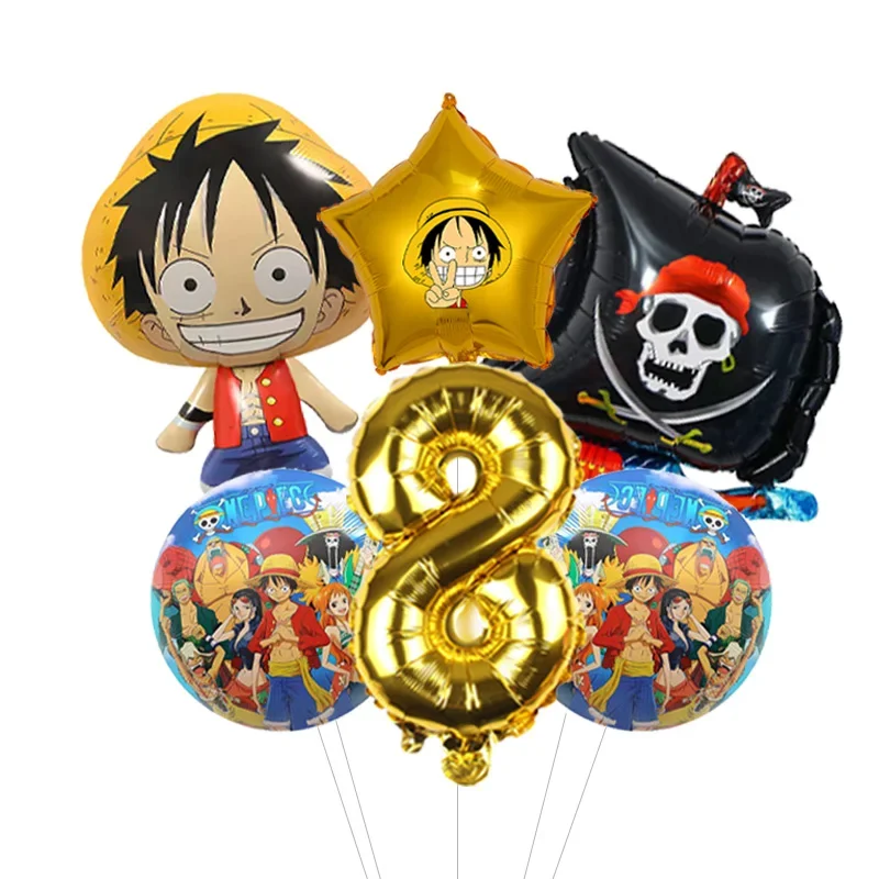 Jungen Anime Geburtstags-Ballonpaket One Piece Luffy Folienballon mit Konfetti Latex-Bündel für Heimparty – Detail 18