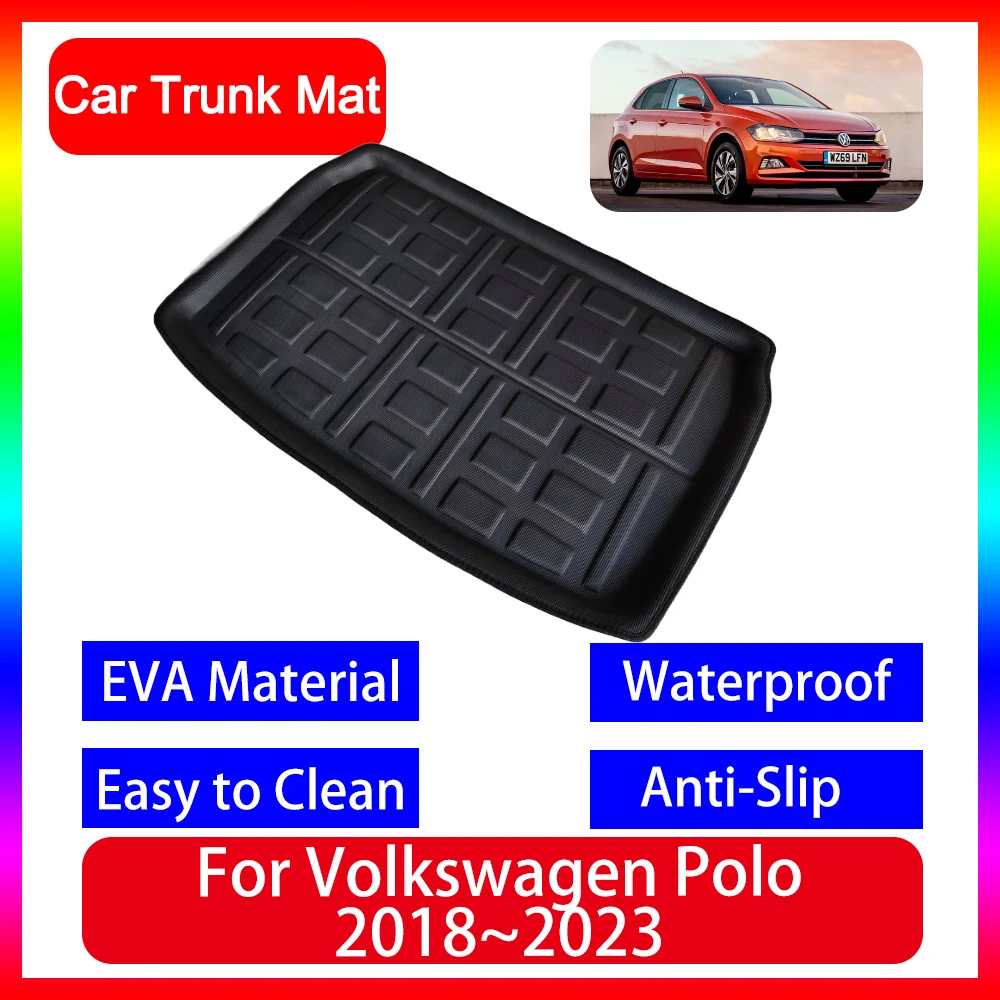 

Car Boot Cargo Mats for for Volkswagen VW Polo MK6 2018~2023 2019 2021 2023 Accsesories Hatchback Floor Rear Trunk Tray Carpet