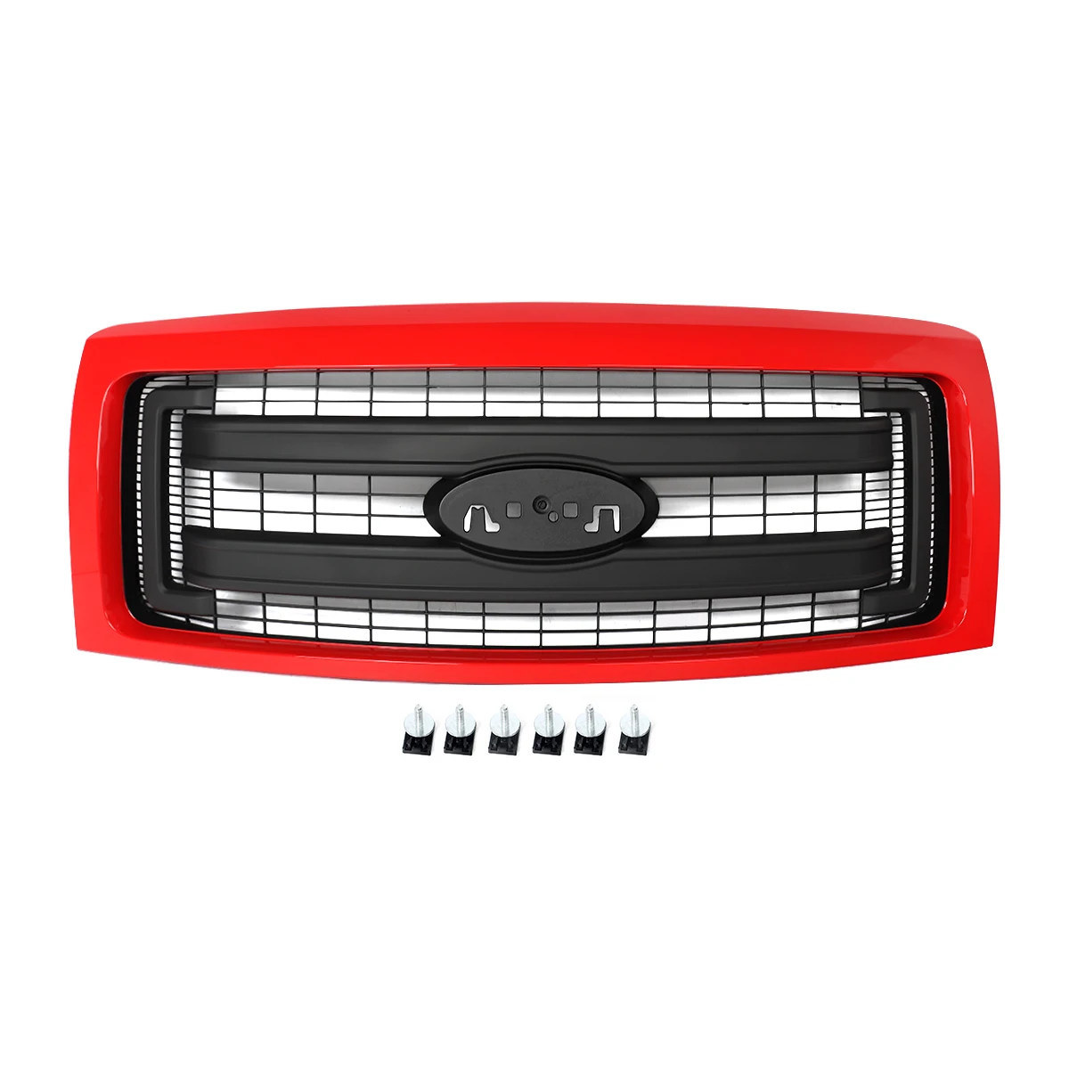 Front Bumper Grille Race Red For Ford F-150 F150 2009-2014 Front Racing Grills Front Hood Grill Air Inlet Grille Radiator Grills