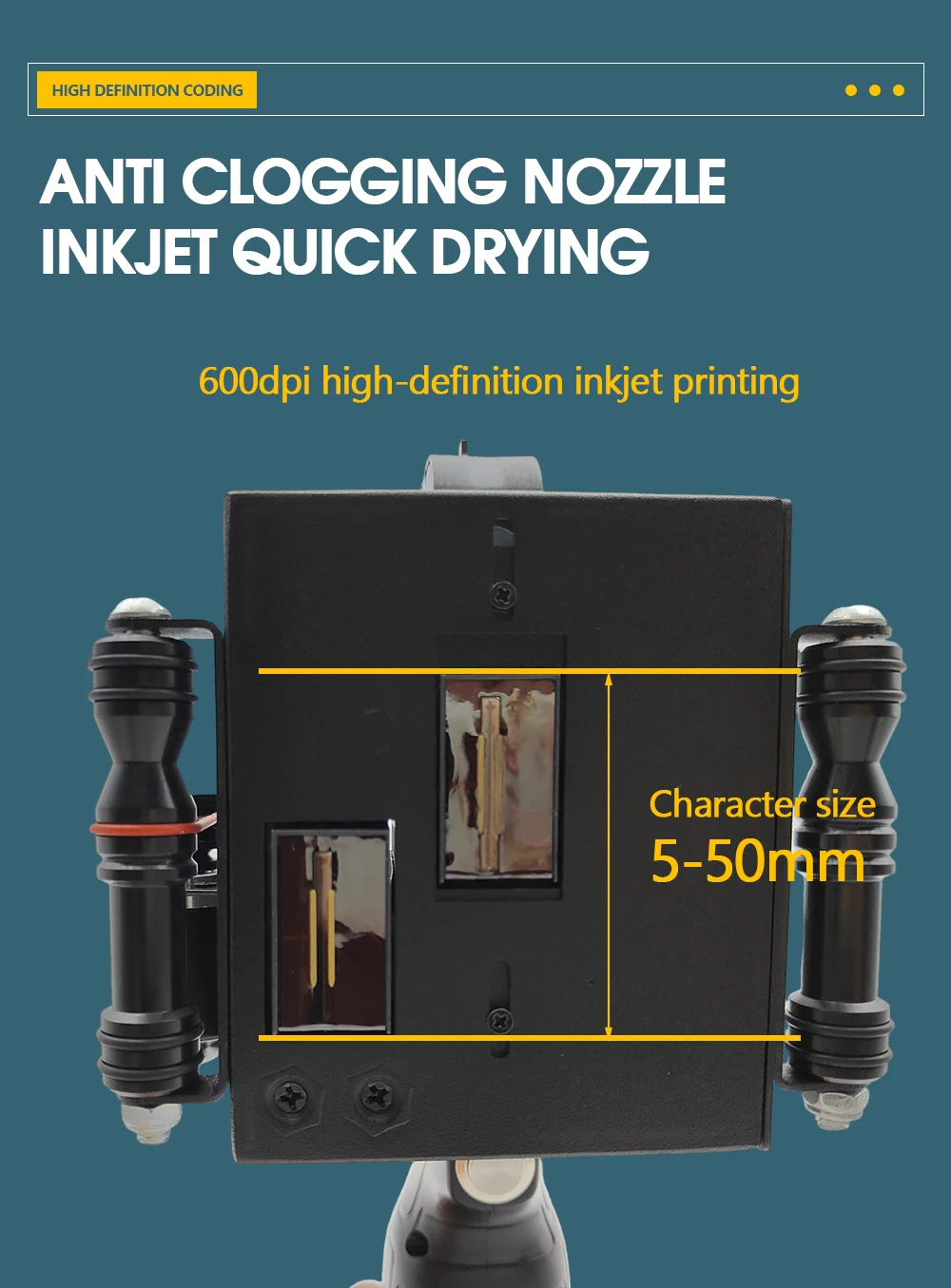 Reliable Handheld Inkjet Printer  Dual Head Batch Printing Machine for Food Cosmetic Pack Verified view 4
