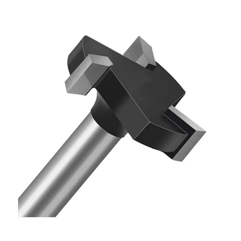 1/4 handle 6 handle three-edge T-type slot slotting knife woodworking milling cutter slot milling cutter T-type tenon knife tool