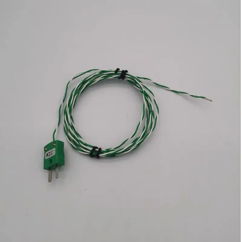 열전대 조립로 테스트 라인 PA021B 온도계 특수 플러그 타입 K 녹색 및 흰색 트위스트 페어 IM-K-M 센서 와이어