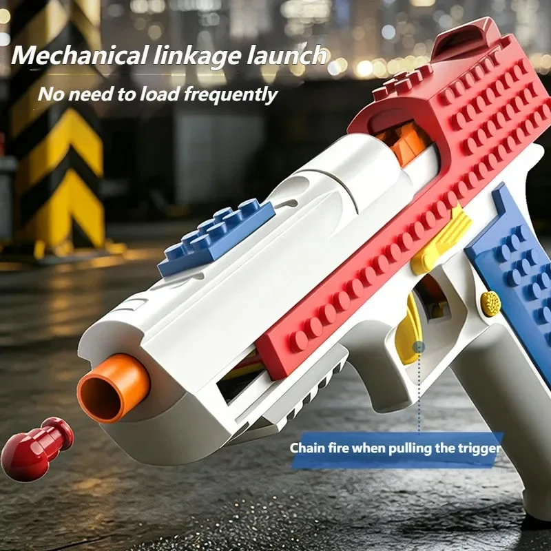 Pistol Throwing Shell Soft Bullet Gun Sport Shooting Game Interactive Toy Launcher Model Toy gun Gift outdoor