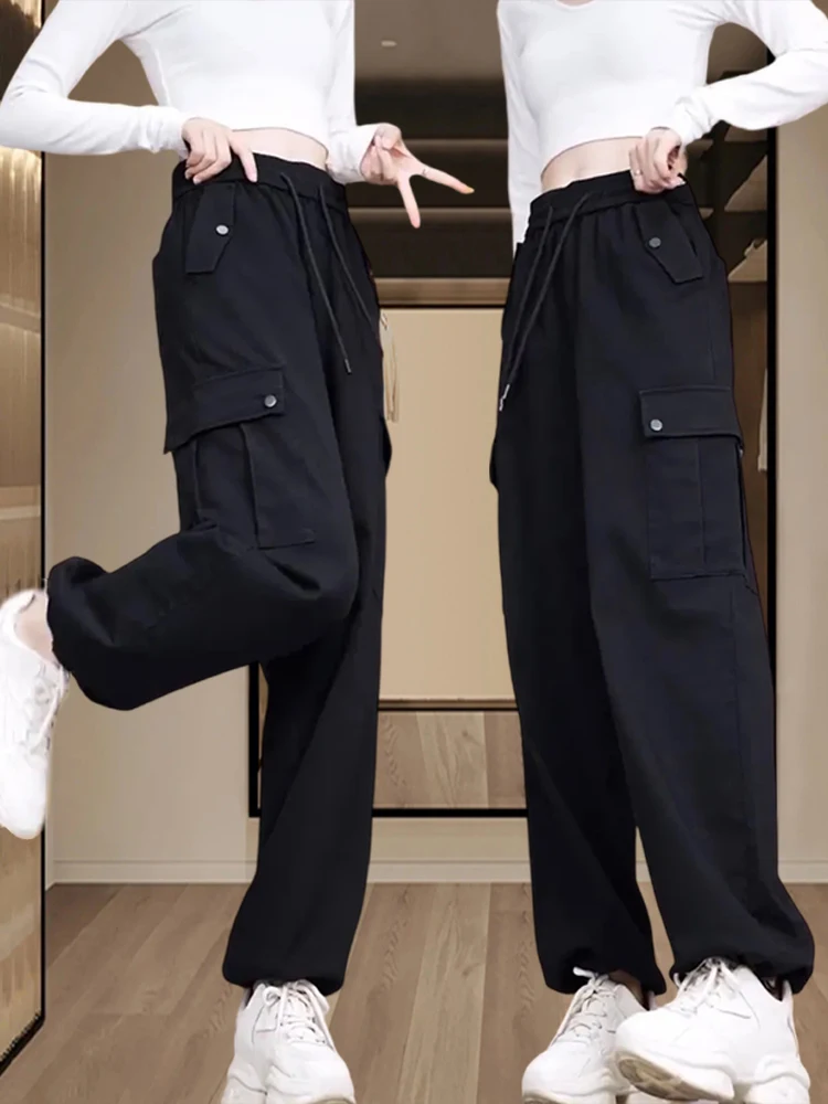 Loose Wide Leg Workwear Pants Casual Sports Trousers for Women High Waist Harlan Pants Asymmetrical Design Comfortable Fit