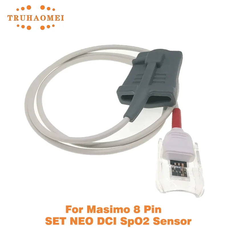 Reusable SpO2 Sensor 8 Pin Red Short Adult Child Pediatric Neonate Size SPO2 Probe For MA-SI-MO Tech RD Set 4003 Rainbow DCI-P