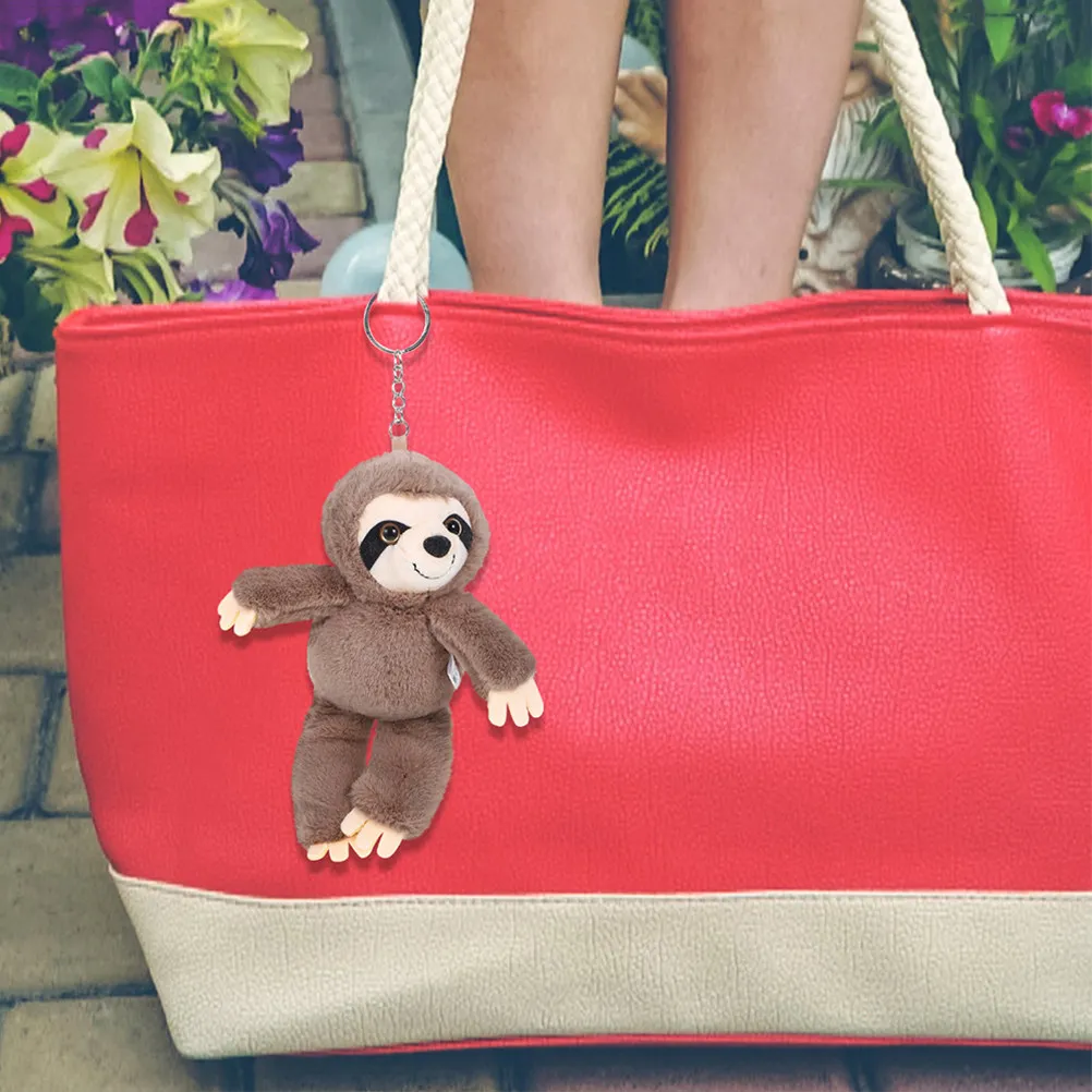 2Pcs Sloth Keychain Adorable Design Soft Comfortable Lightweight Key Ring for Keys Bags Phones Backpacks Hanging Decor Charm