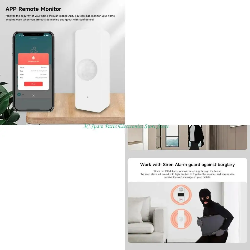 SZ Intelligent PIR Motion Detection Device for Enhancing Home Safety with WiFi or ZigBee3.0 Support Human Movement Detector