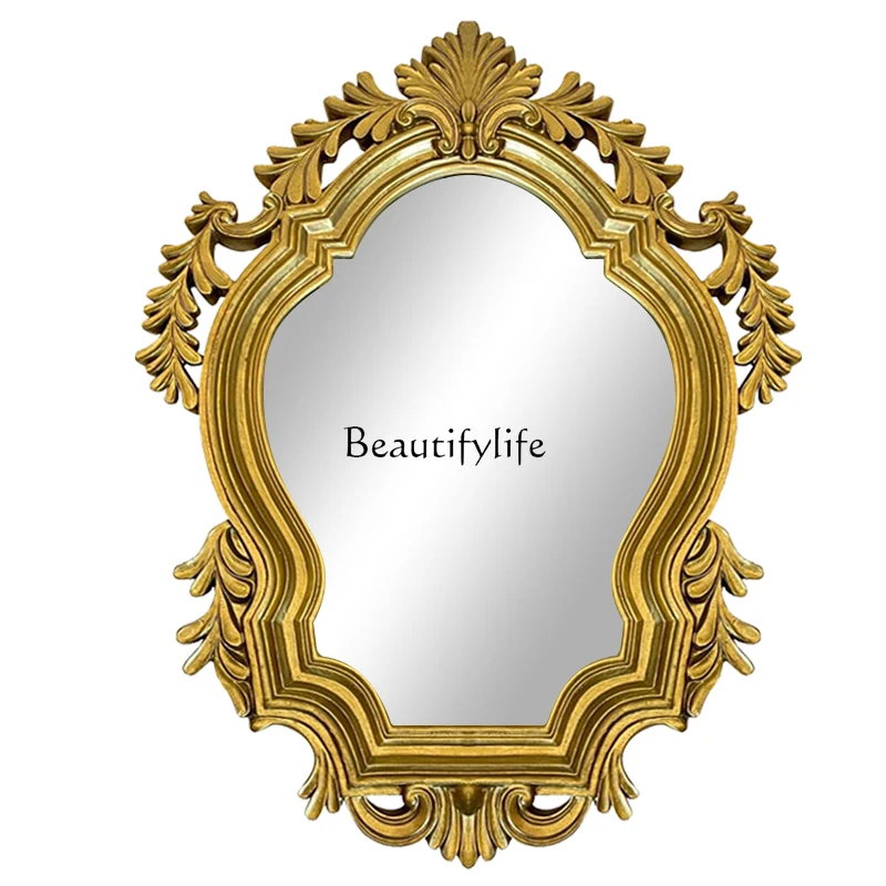 

Bathroom wall-mounted special-shaped mirror French creative living room bedroom entrance dressing mirror