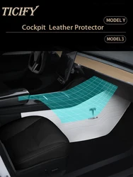 Central console side Corner Leather protector Anti-Kick Dirtyproof for tesal model 3/y with logo add cleanliness premium look