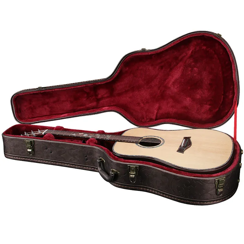 Acoustic guitar case 40 inches 41 inches can be checked wooden case guitar case shockproof and anti-drop