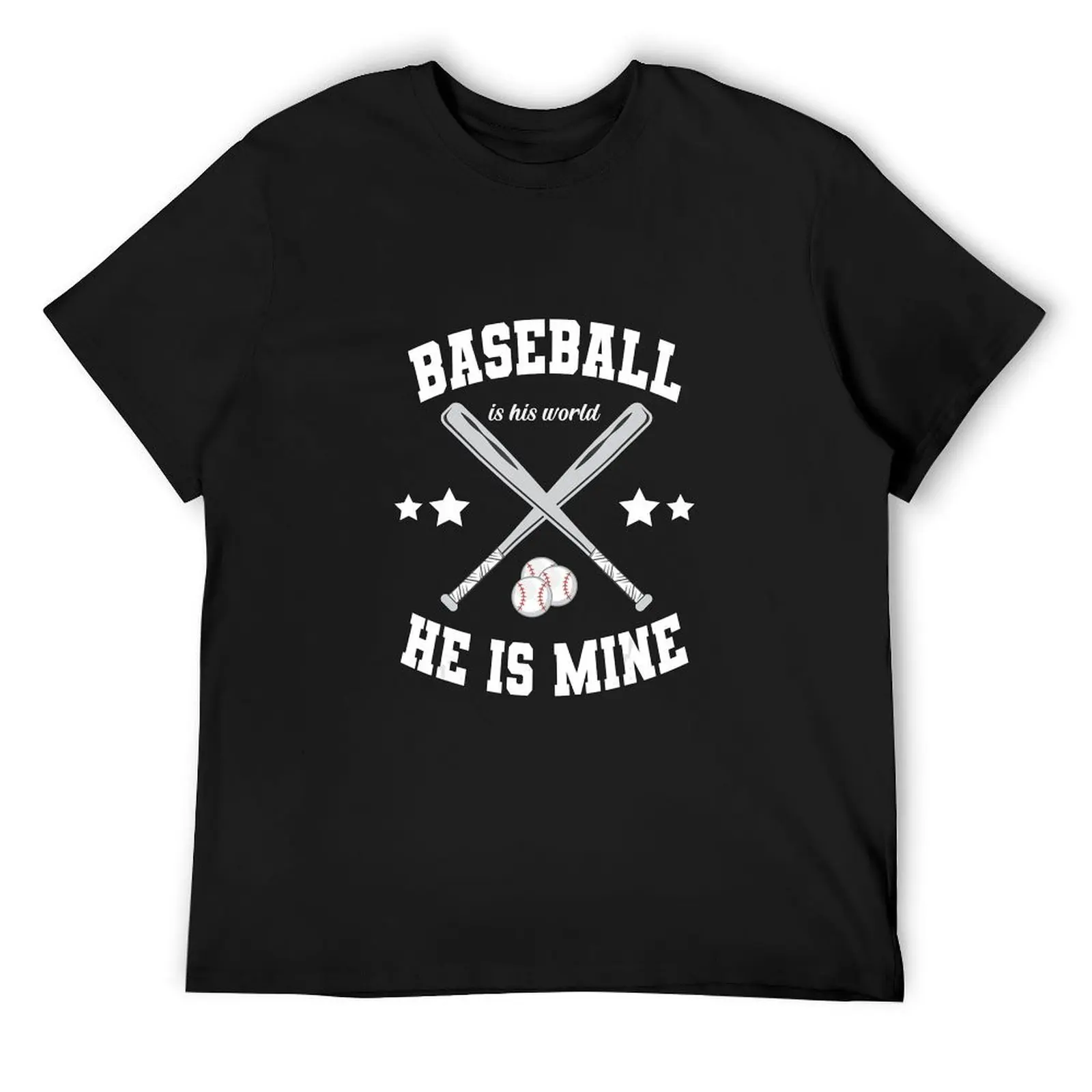 

Baseball Girlfriend Baseball is His World He Is Mine T-Shirt cheap stuff tops sublime hippie clothes t shirts for men cotton