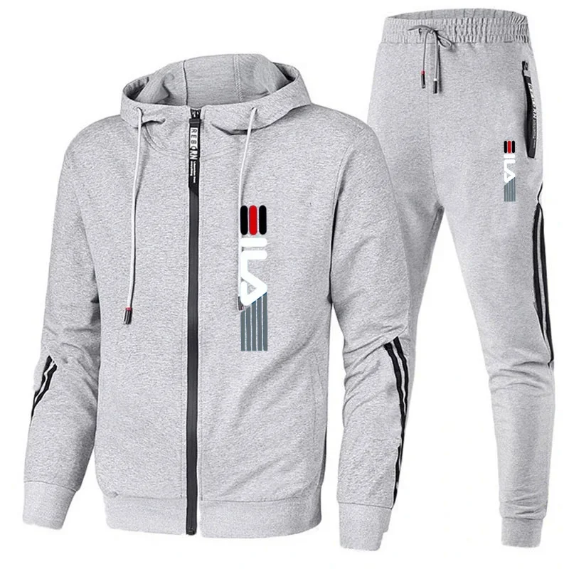 2023 New Tracksuit Men Casual Long Sleeve Hooded Mens Two Piece Hoodie+Pants Set Fashion Fitness Streetwear Autumn Men Set 3XL