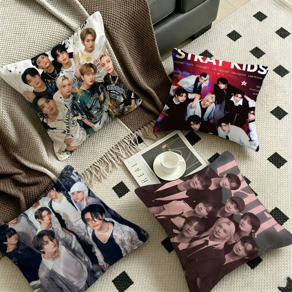 Group S-Stray K-Kids Pillow Cushion Cover Pillowcase Living Room Sofa Home Decor Customized