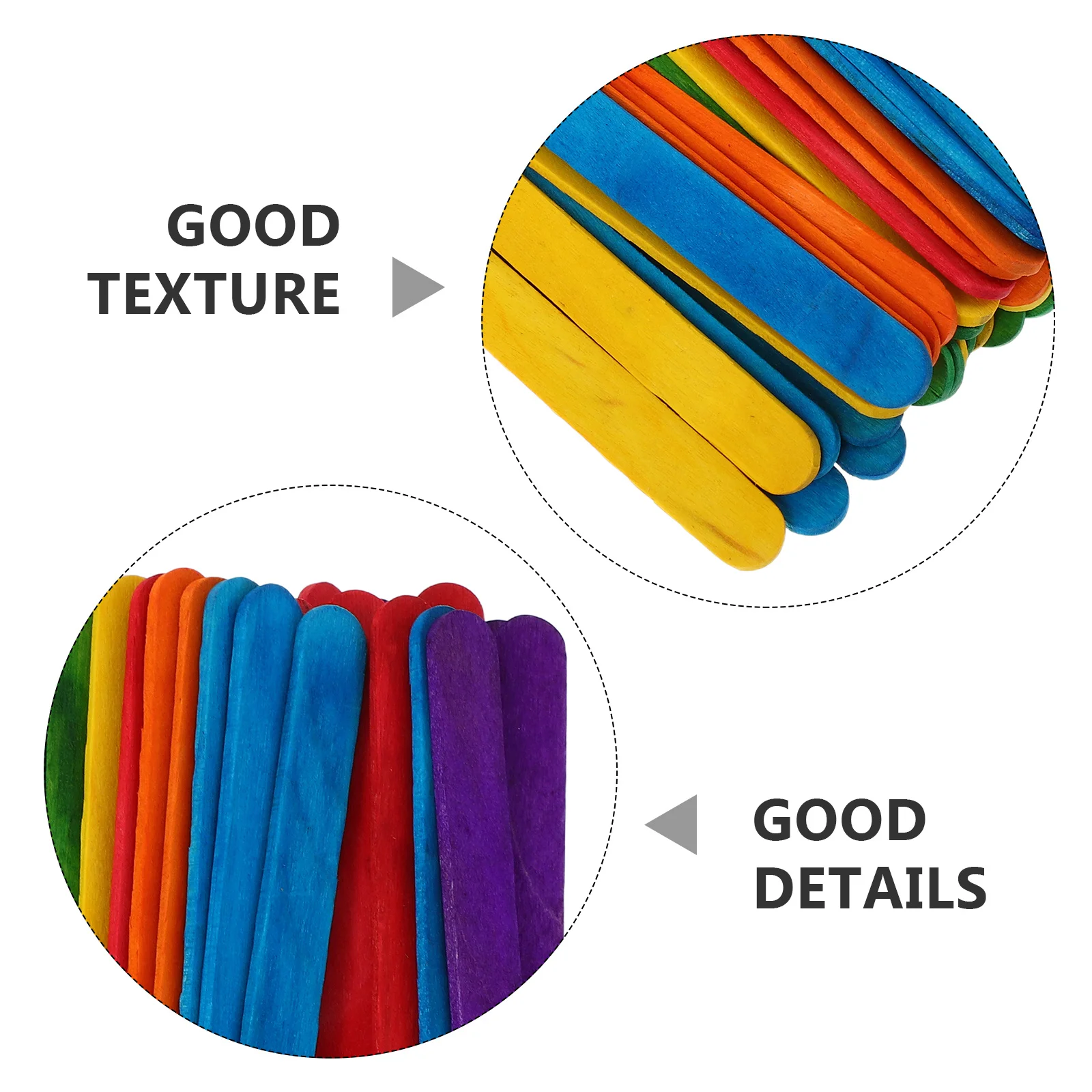 500 個 114x10x2mm カラフルな木製ロリポップスティック クラフト DIY ケーキポップスティック 安全無毒 クリエイティブデザート作り用品