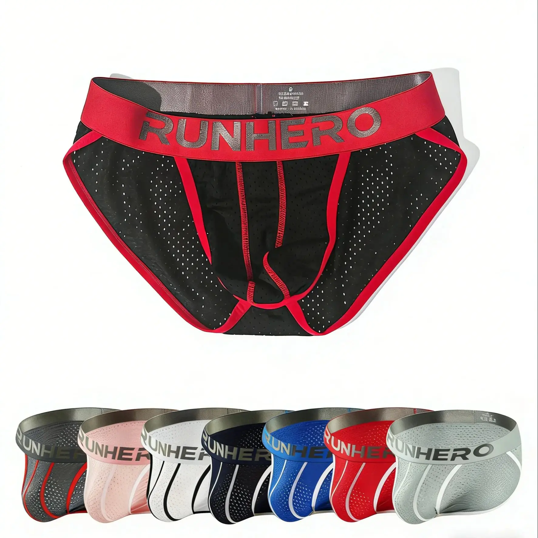 2PCS Randomly Sexy Men's Boxer Shorts Low Waist Nylon Mesh Breathable Quick Dry Trunks Funny Mens Underwear Boxershorts