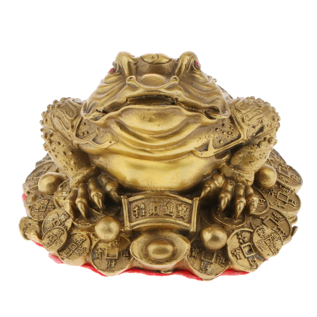 3 Legged Money Frog Wealth Fortune Figurine Toad Coin Statue Home Car Decor