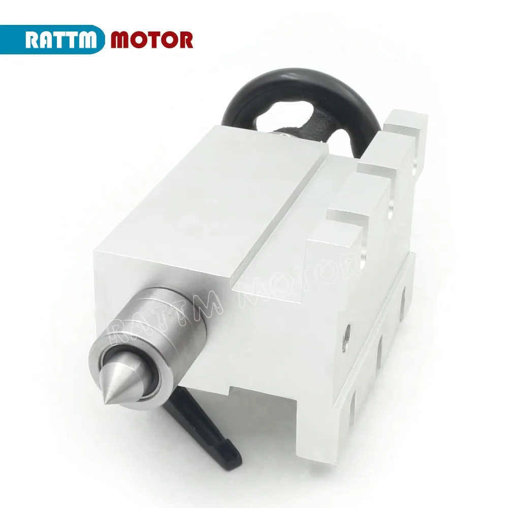 K11-80mm/100mm 3 Jaw Chuck 4th แกนหมุน + 65mm Tailstock CNC หัวแบ่งแกนหมุนชุดสําหรับ CNC Router แกะสลักเครื่อง