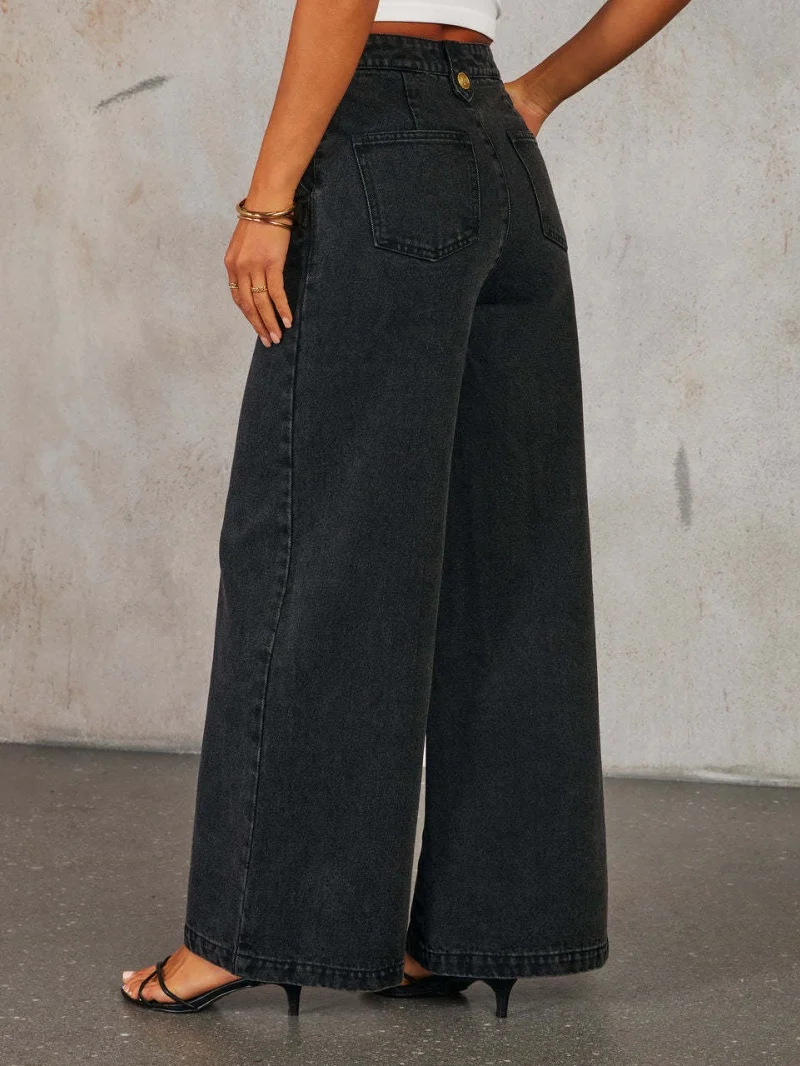 Elegant Denim 2 Piece Sets Women Outfits Summer Clothing Women Sleeveless Tank Top Wide Leg Jeans Pants Suits OL Style Woman Set view 6