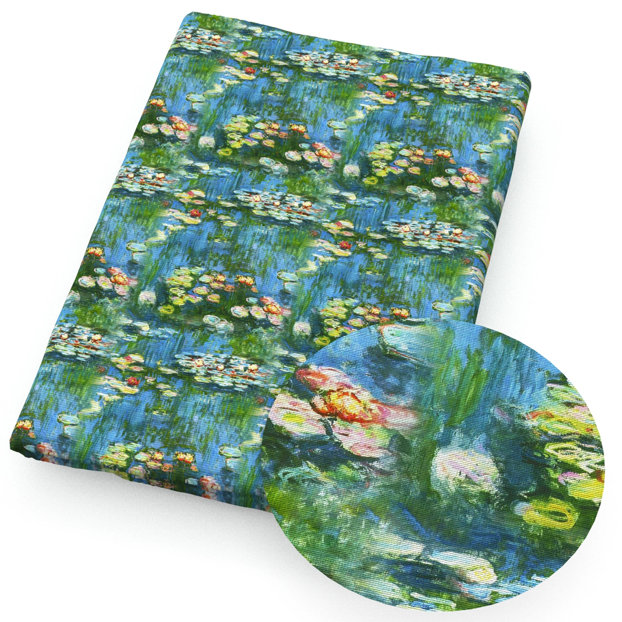 50*145cm Oil Painting Series Printed Polyester Cotton Fabric/Pure Cotton Fabric Handmade Patchwork TableCloth Background cloth