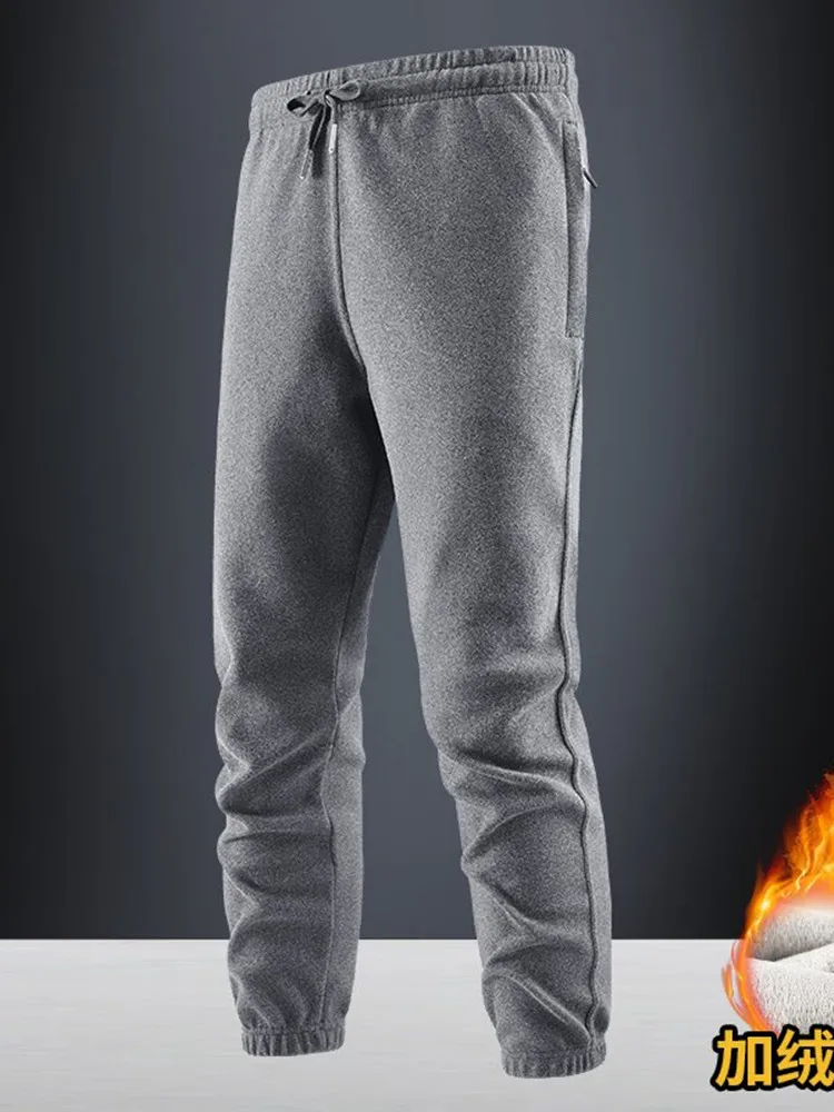 موضة الشتاء الاتجاه بلون مع السراويل الدافئة السميكة القطيفة للرجال الرياضة فضفاضة غير رسمية بالإضافة إلى السراويل كبيرة الحجم عالية الجودة