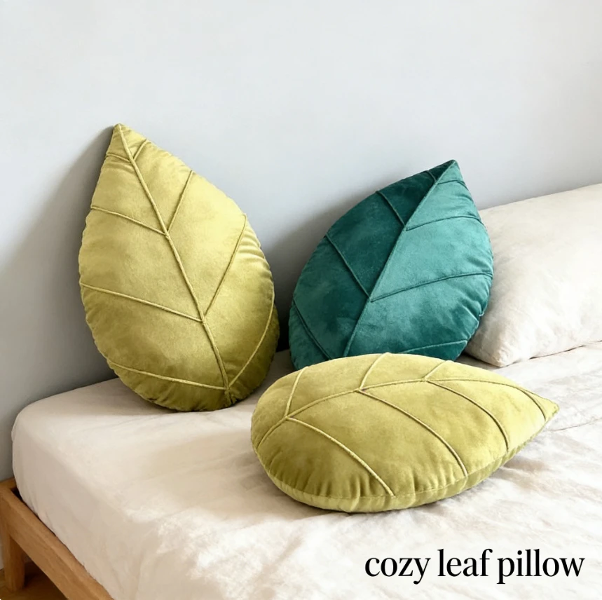 Plant Leaf Rainforest Pattern Throw Pillow Simple Modern Fabric Waist Support Cushion Pillow for Home Decorative Accessories