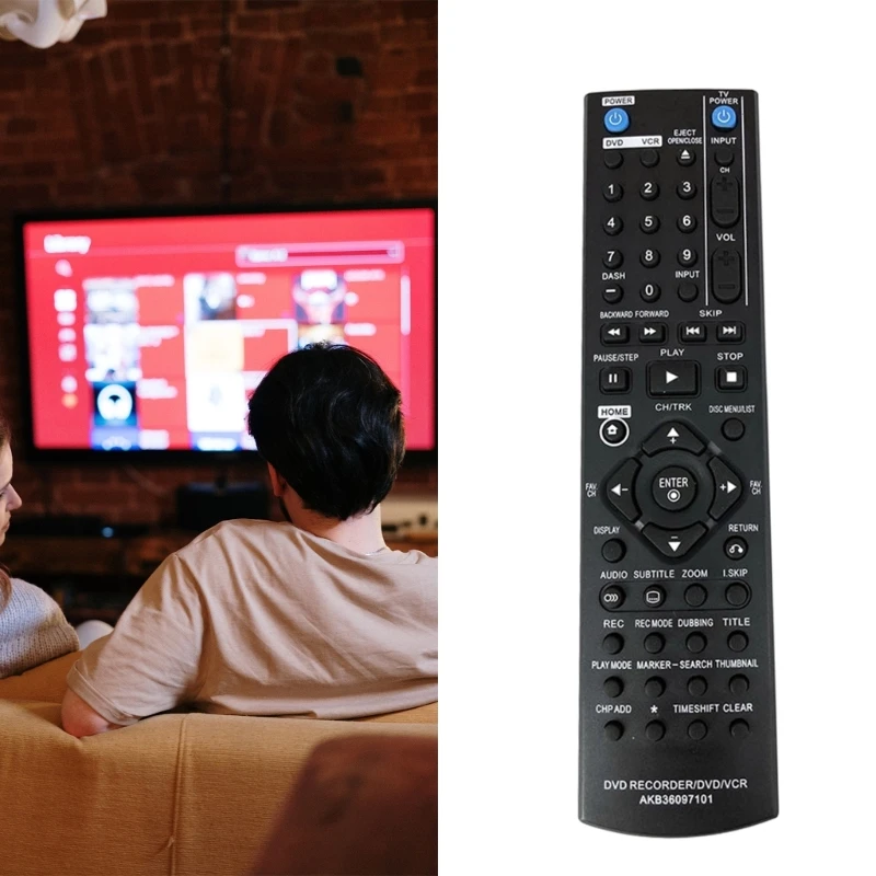 NEW Remote Control for LG DVD AKB36097101 Durable Replacement Remote Recorder DVD VCR Suitable for RC897T RC397HM