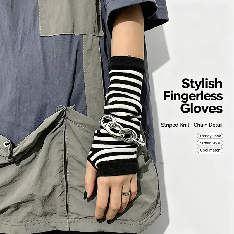1/2/3 Pairs Winter Outdoor Knitted Sleeves Fashion Stretchy Long Fingerless Arm Warmer Thumb Hole Cycling Hiking Wrist Warmer