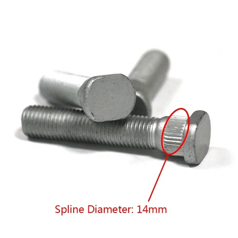 1pc Wheel Hub Spline Bolt Screw M12x1.25/M12x1.5 | Spline Diameter 14.3mm | Length 43/48/52/57/62/67/72mm