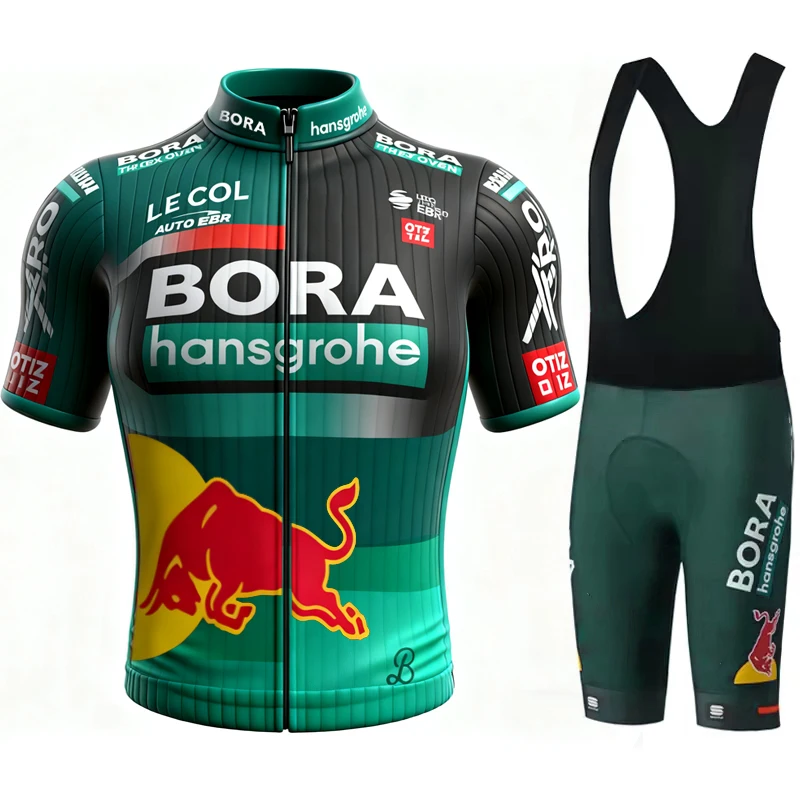 

Jersey Sets Cycling Men's Outfit Set Blouse Red Bull Shorts Clothes Wear Mountain Clothing Racing Bike Sports Mtb Biking Man Bib