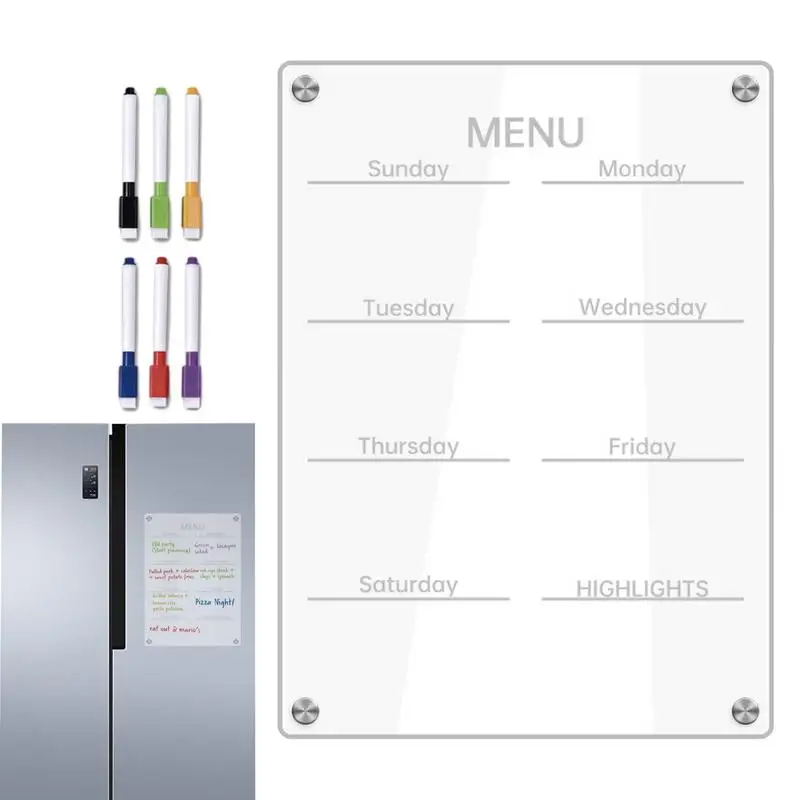 

Refrigerator Dry Erase Board Transparent Dry Erase Board Durable Clear Planning Whiteboard Acrylic Note Board For Organizing