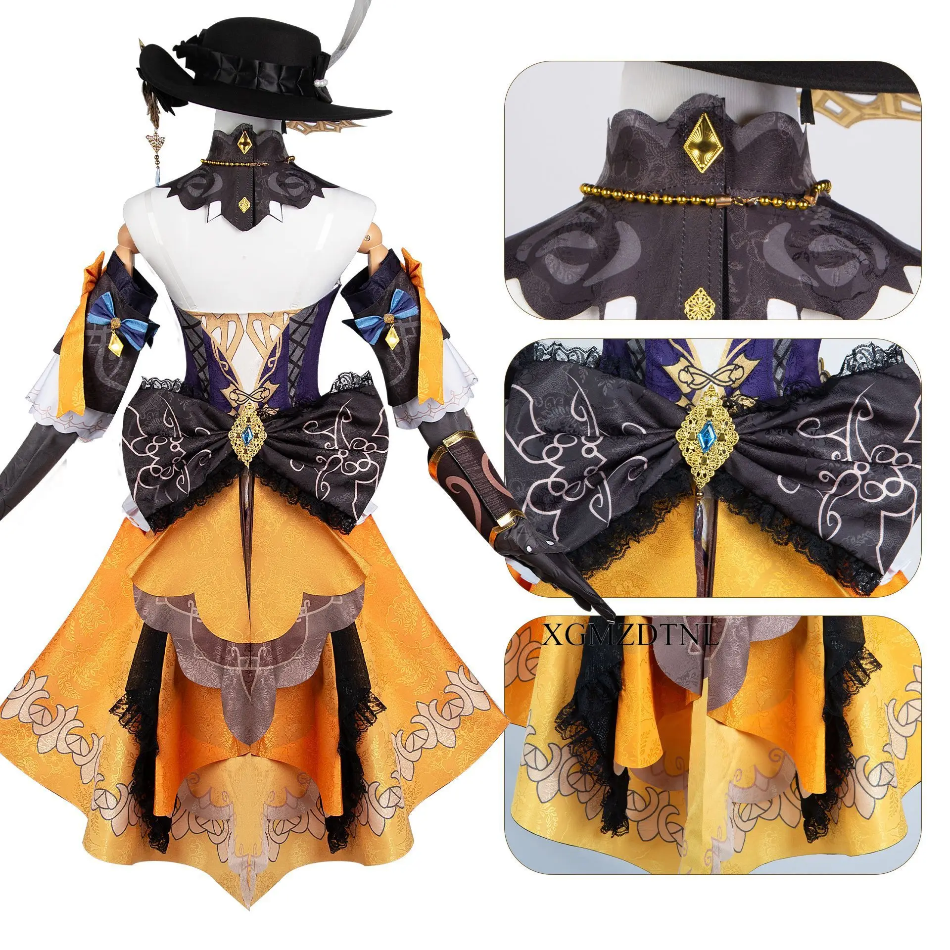 Genshin Impact Navia Cosplay Kostüm Perücke Hut Schuhe Set Fontaine Spina di Rosula Frauen Kleid Uniform Halloween Rollenspiel Party