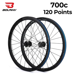 BOLANY 700C Road Bike Wheelset 40mm Aluminum Alloy Disc Brake Thru Axle Lightweight Road Bicycle Wheels Road Bike Components
