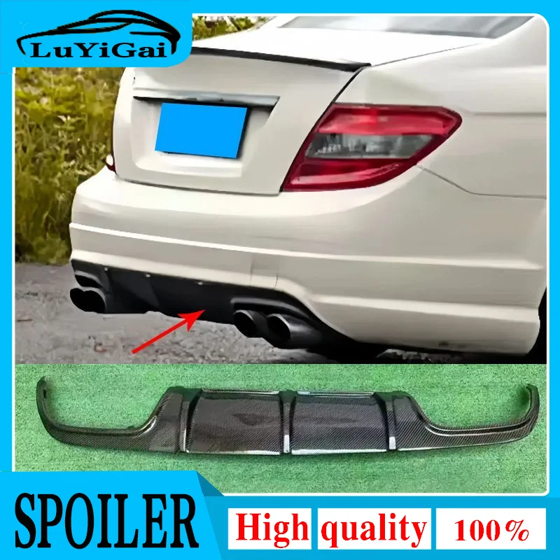 Für Mercedes-Benz W204 C180K C200 C260 C300 Hinten Stoßstange Diffusor Lippe 2004-2007 Carbon Faser Auto auspuff Splitter Spoiler Platte