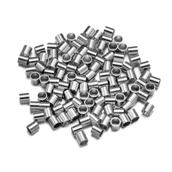 100pcs 1.5 2.0 2.5mm Stainless Steel Tube Crimp End Clip Stopper Spacer Bead For DIY Necklace Jewelry Making Supplies Findings