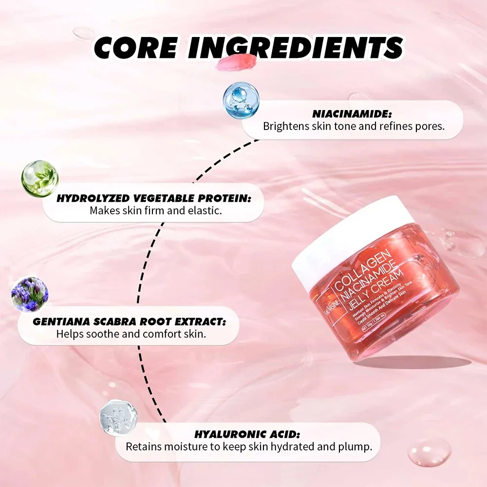 24h Glow & Lifted Collagen Jelly Cream Strengthen The Skin Barrier Niacinamide And Hydrolyzed Collagen Face Cream Moisturize