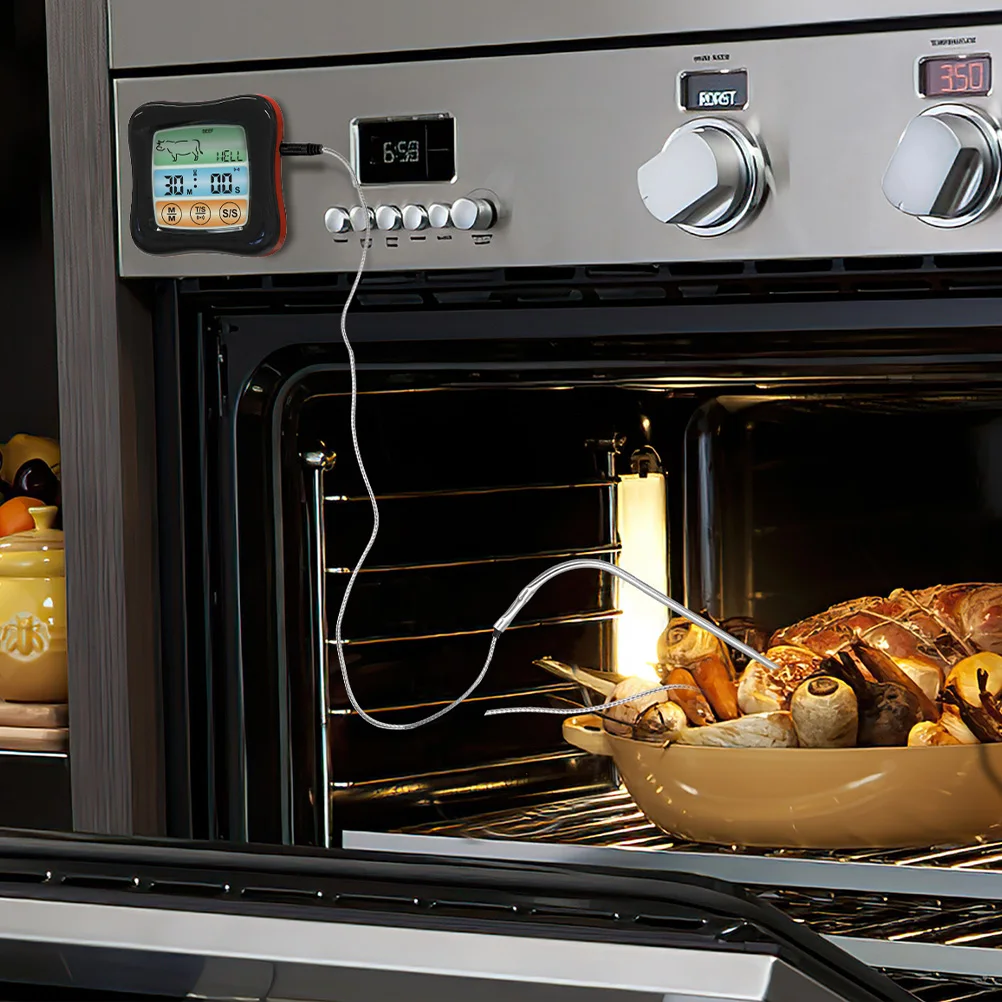 

Touch Screen Food Thermometer Digital Kitchen Gadget For Meat Turkey Fish Bbq Baking Cooking Stainless Steel Probe