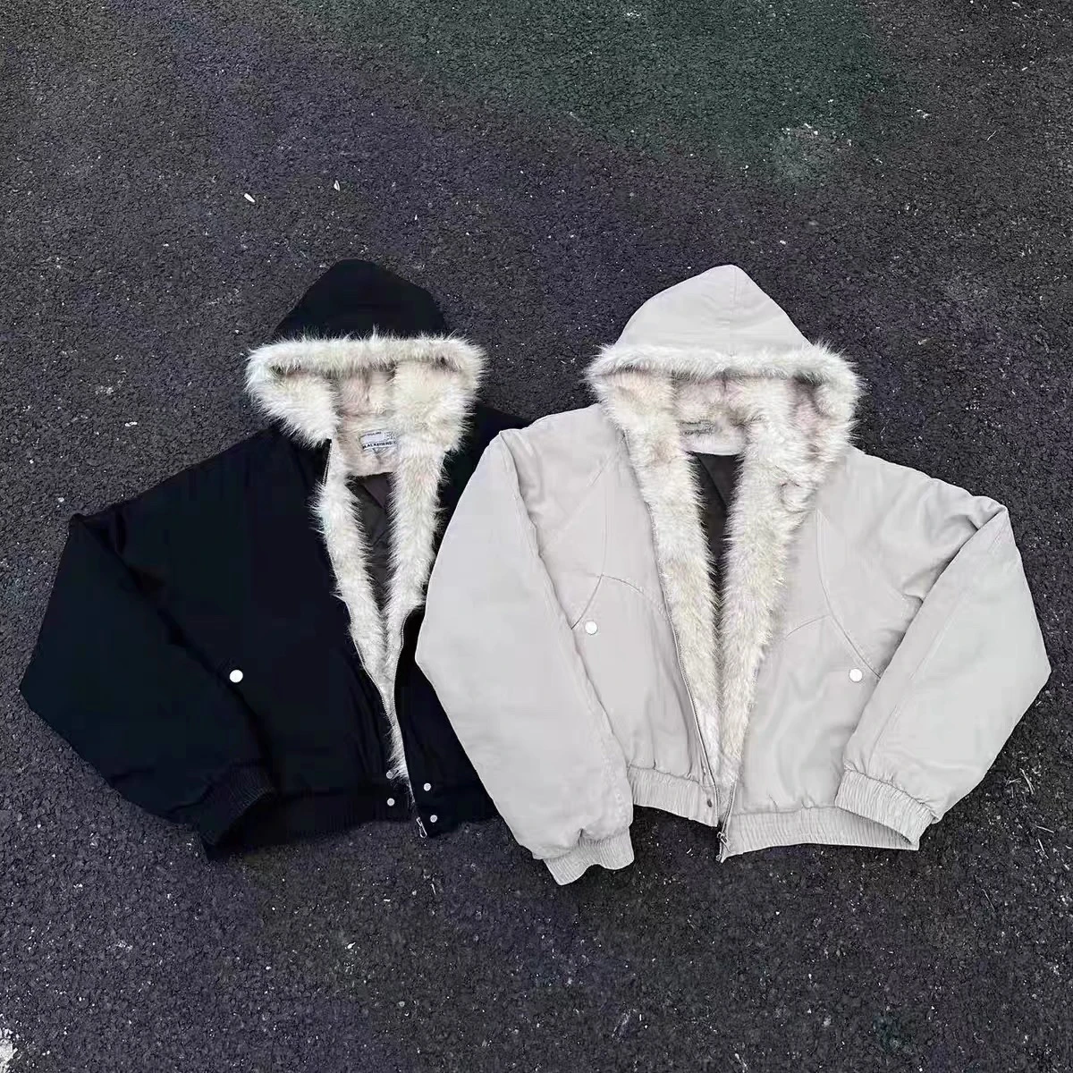 2025 Winter New Fashion Trend Thickened Hooded Cotton Jacket Loose Casual Zipper Warm Fur Collar Coat Unisex
