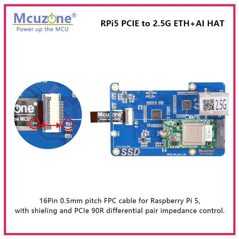 MP2.5GAI Rasbperry Pi5 PCIE から WiFi7+AI HAT
