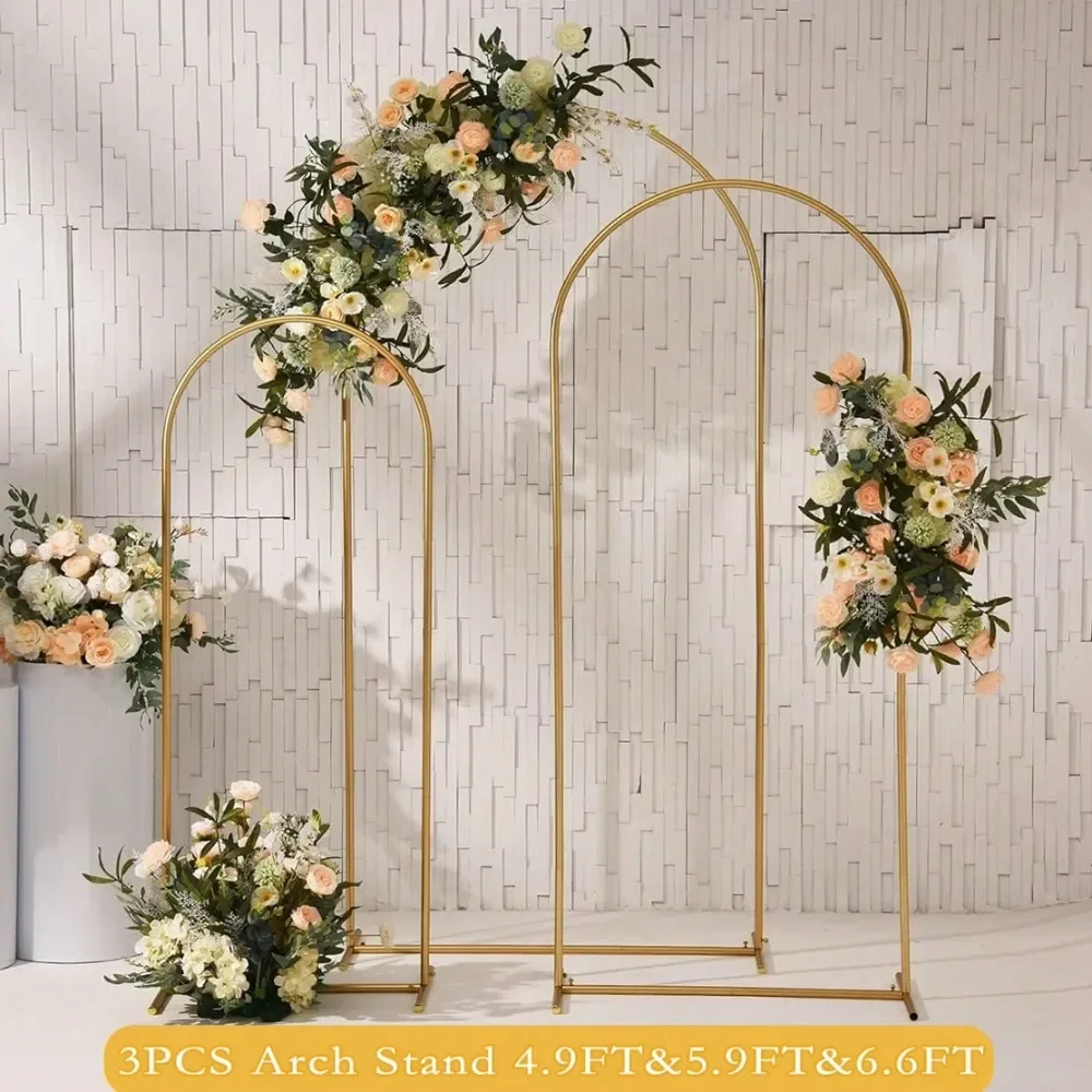 

Металлическая арочная подставка для декора, золотая арка для свадебного оформления 6.6 футов, 5.9 футов, 4.9 футов, подставка для арки из воздушных шаров, подходит для дня рождения, свадьбы