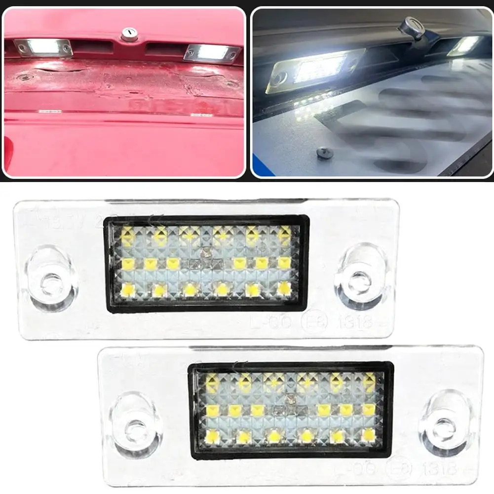 12 SMD LED Car License Plate Light For Audi A4 B5 A3/8L 6000K White IP67 Waterproof Plug & Play Error-Free High Brightness L6S8