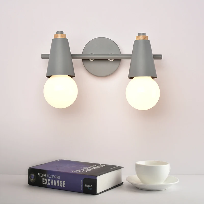 Nordic LED Macaron Mirror Headlight modern multicolor Simple mirror cabinet corridor wall lamp mirror wrought iron lamps