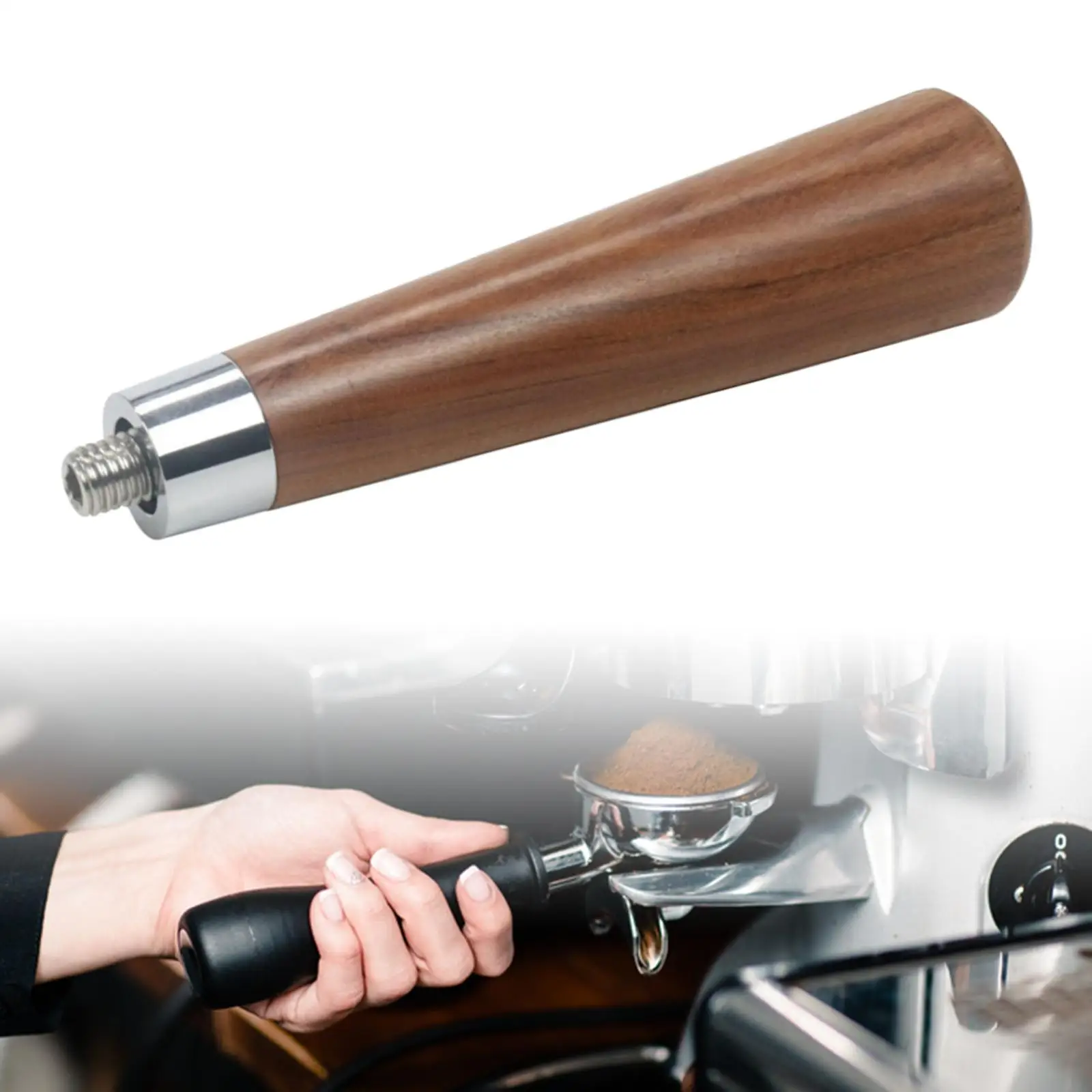Wooden Portafilter Handle Replacement Accessories Tools for Coffee Machine