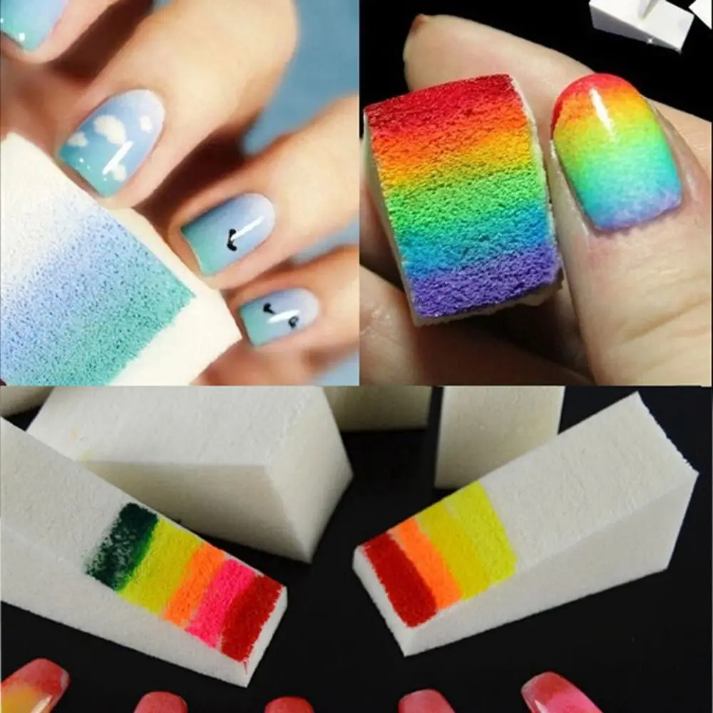 Ultra Soft White Triangle Sponge Jelly Feeling Multifunctional Gradient Effect Nail Halo Dyeing Tool Painting Gel Makeup Puffs