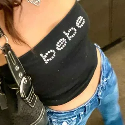 T2KEuropean and American Spicy Girl Style Strapless Sexy Wrapped Chest Hot Diamond Letter High Waist Open Navel Women's Clothing