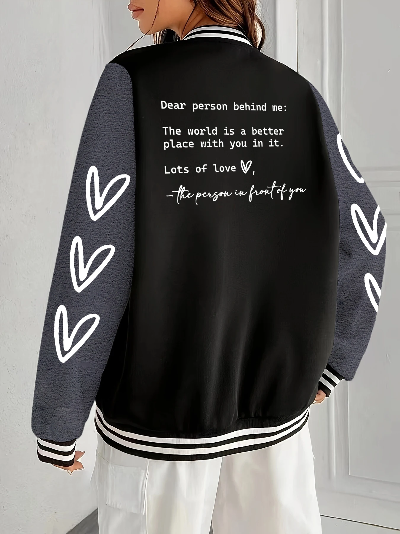 

Simple Heart Printing Womens Jackets Sport Comfortable Jacket Loose Hip Hop Streetwear Crewneck Breathable Baseball Jersey