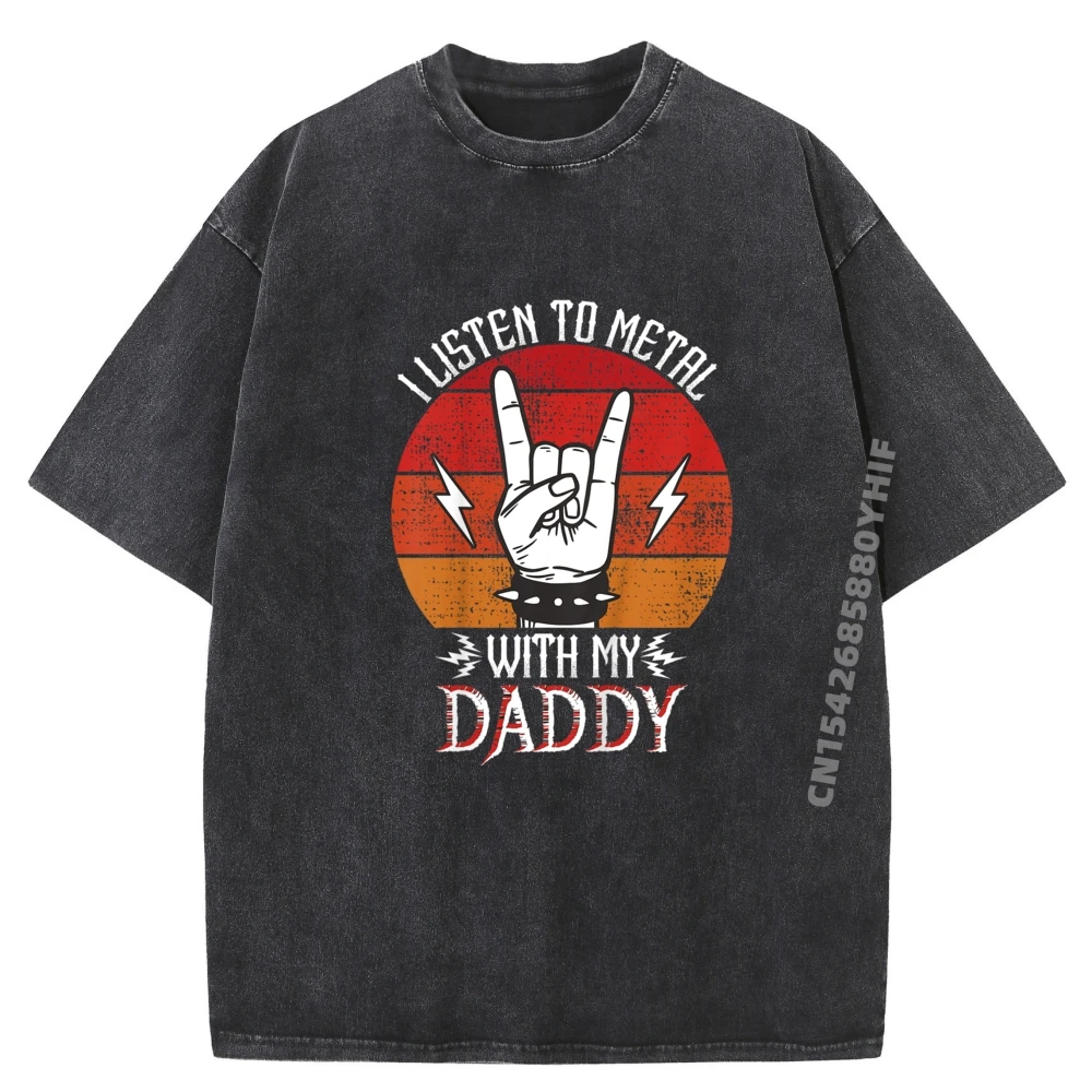 

Kids I Listen To With Family Adult Printed T-shirts For Men Streetwear Comfortable Graphic Tops & Tees Leisure Washed T Shirt