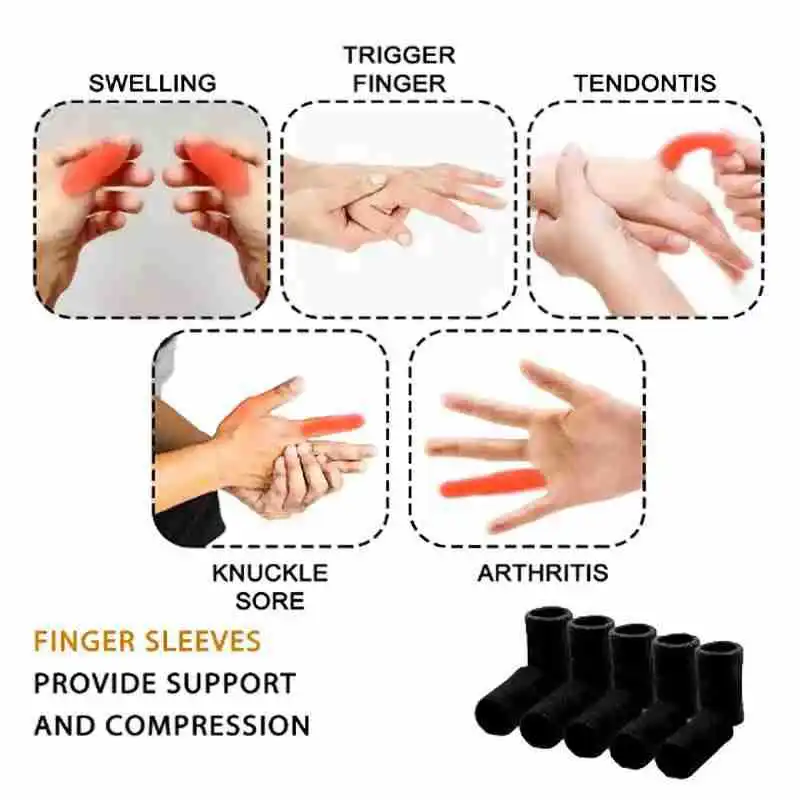 Nylon Finger Protector Sleeves Wear‑Resistant Breathable Portable Finger Guards for Golf Basketball Volleyball Fitness Sports