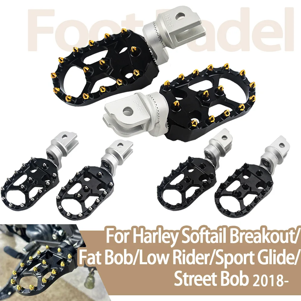 

Motorcycle Front Foot Control Footpegs For Harley Softail Breakout Fat Bob Low Rider Street Bob Sport Glide Adjustable Foot Rest