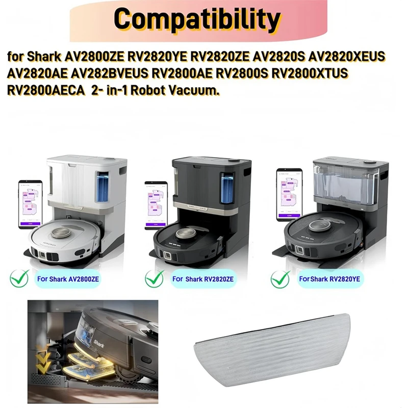 Ersatz-Mopp-Pads für Shark AV2800ZE RV2820YE RV2820ZE AV2820S AV2820AE RV2800AE RV2800S Mopptuch